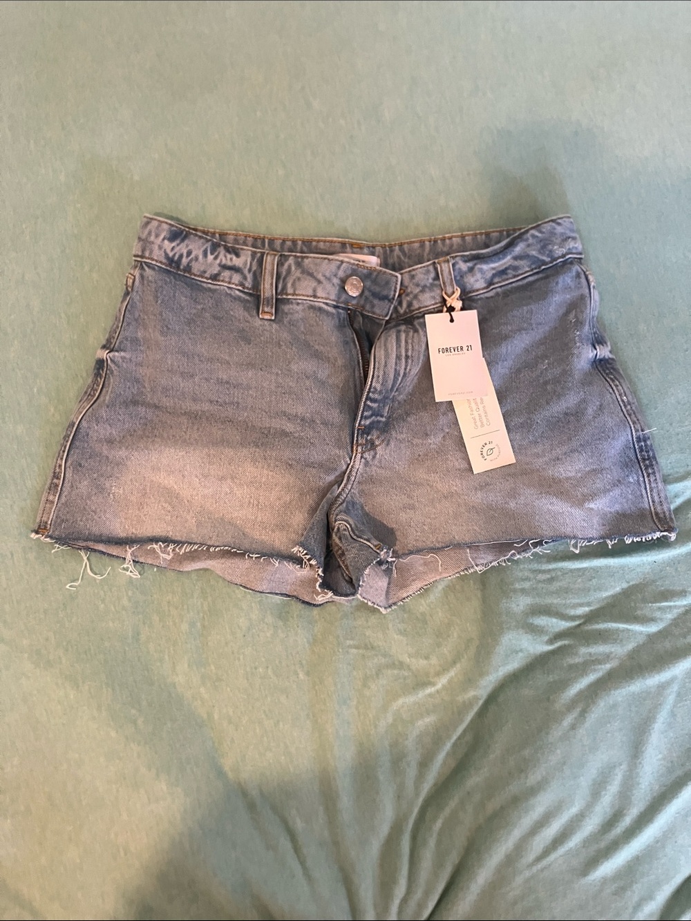 Forever 21 faded blue denim cutoff shorts